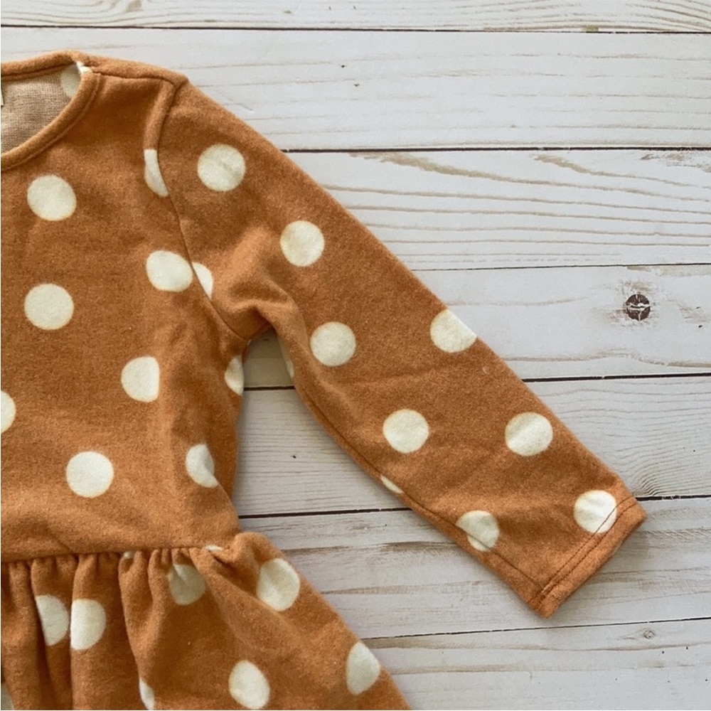 Girls Polka Dot Long Sleeve Peplum Top - Picture 3 of 5